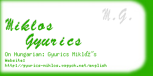 miklos gyurics business card